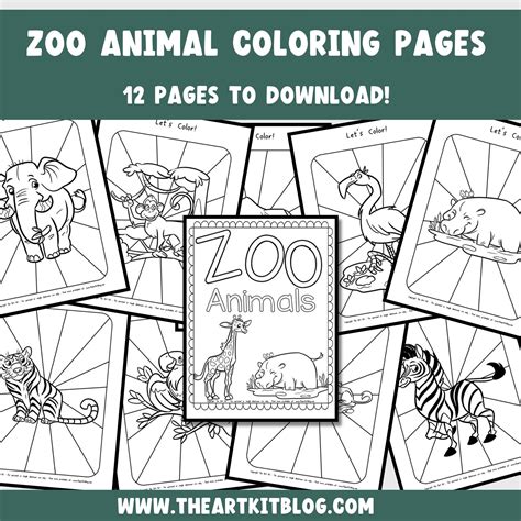 Zoo Animals Coloring Sheet