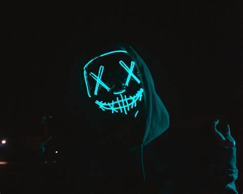 Download wallpaper 1280x1024 anonymous, mask, hood, neon, dark standard ...