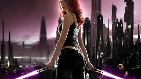 Summer Glau, lightsaber, redhead, Star Wars, Mara Jade - wallpaper ...