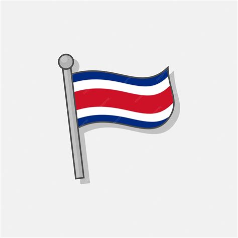 Ilustración de la plantilla de la bandera de costa rica | Vector Premium