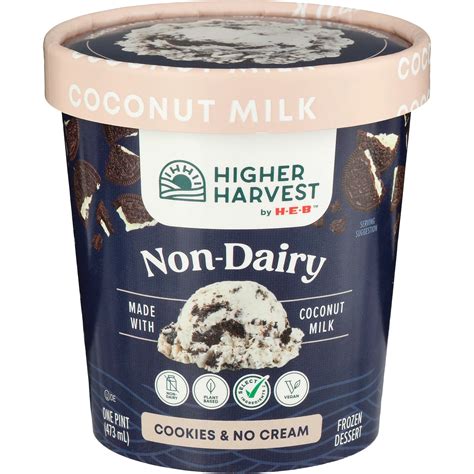 Higher Harvest by H-E-B Non-Dairy Frozen Dessert – Cookies & No Cream ...