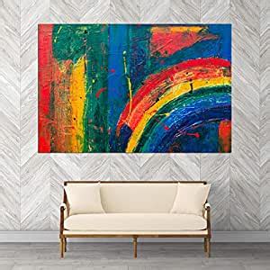 Inephos Framed Canvas Painting - Painting Rainbows - Modern Abstract ...