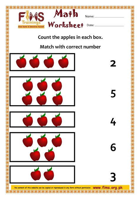 Pre K Math Sheets