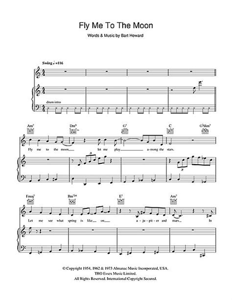 Frank Sinatra 'Fly Me To The Moon (In Other Words)' Sheet Music Notes ...