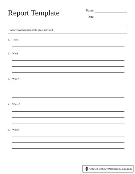 Image result for Example of Report Template