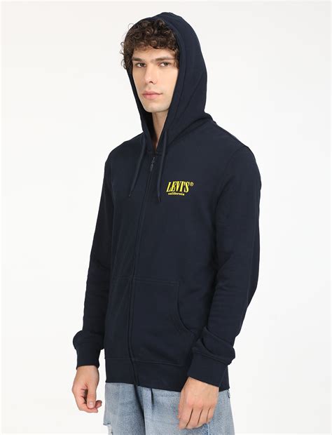 Men's Solid Navy Hooded Sweatshirt – Levis India Store