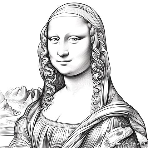 Printable Mona Lisa Coloring Page