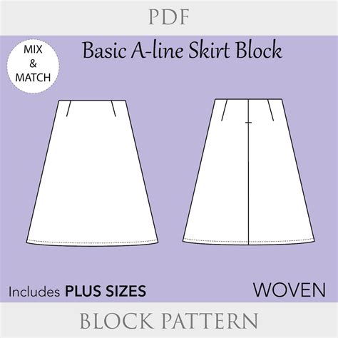 Women A-line Skirt Sewing Pattern: Sloper Block (XS-6X) (PDF Pattern ...