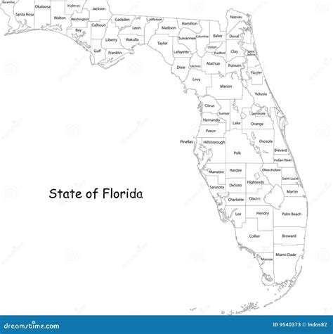 Florida Counties Map Stock Photography | CartoonDealer.com #188540504