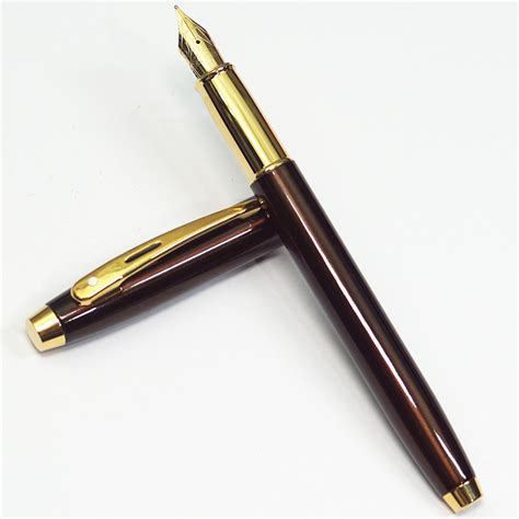 Sheaffer 100 9370 Glossy Coffee Brown Color Body With Medium Nib PVD ...
