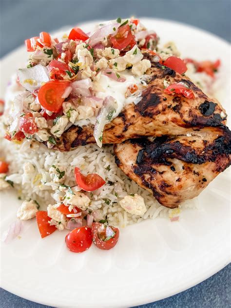 MEDITERRANEAN GRILLED CHICKEN WITH TZATZIKI SAUCE WITH LEMON HERB RICE ...