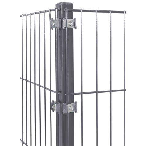 Solid Eckpfosten für Stab- und Doppelstabmatten Stahl Anthrazit 125 x 4 ...