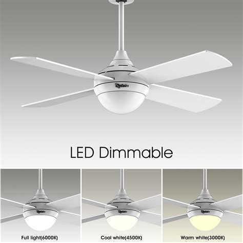 Ovlaim Modern DC Motor Ceiling Fan with Dimmable LED Light & Remote ...