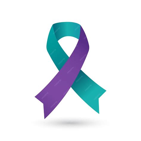 Premium Vector | Teal and purple ribbon awareness Domestic Violence ...