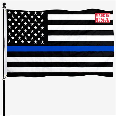 Amazon.com : tnpun Thin Blue Line Police Flag 5x8 Embroidered Blue ...
