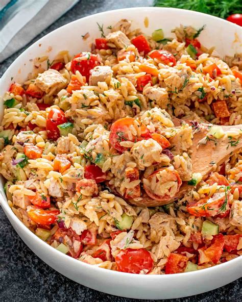 Chicken Orzo Pasta Salad - Craving Home Cooked