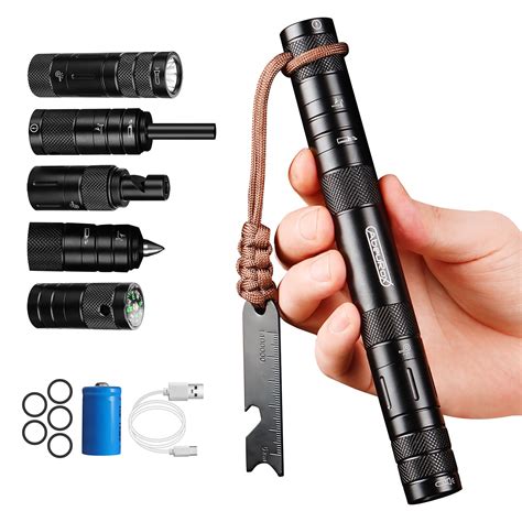 Buy All in 1 Camping Survival Kits with LED Flashlight, Fire Starter ...