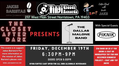 Dallas Malone Band, Vinyl Closet Records, Fairview Village, 19 December ...