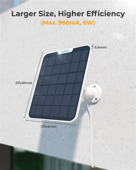Buy Reolink 6W Solar Panel White, Non-Stop Solar Power Supply for All ...