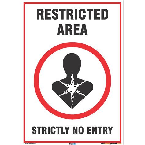 Buysafetyposters.com - Restricted Area Strictly No Entry Signs in ...