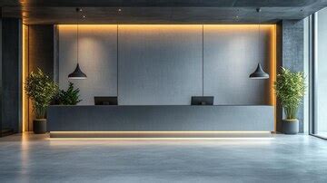 Hotel lobby with beautiful interior and long reception desk | Premium ...