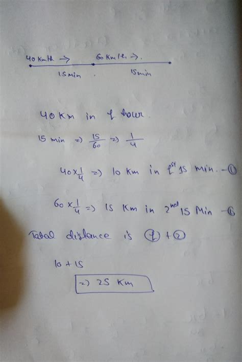 [Best Answer] a car moves with a speed of 40km/h for 15 minutes and ...