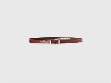 Women Polyurethane Textured Metal Buckle Thin Belt – United Colors of ...