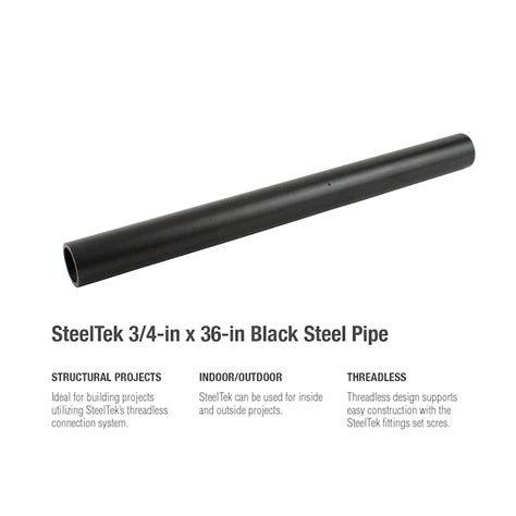 SteelTek 3/4-in x 36-in Structural Black Pipe 584-360PE30HC at Lowes.com