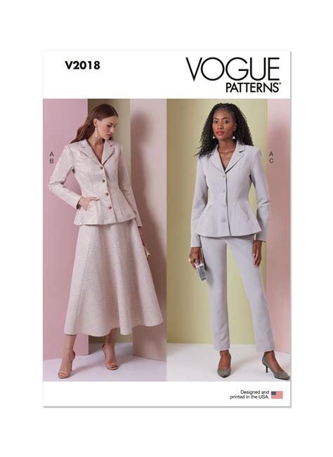 Vogue Patterns 2018 Misses' Jacket, Skirt and Pants