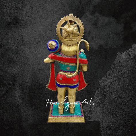 36" Magnificent Handcrafted Pure Brass Standing Hanuman Ji Statue for