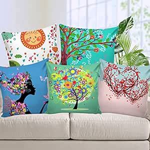 Buy AEROHAVEN™ Set of 5 Decorative Hand Made Jute Throw/Pillow Cushion ...