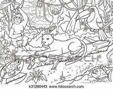 ausmalbilder jungle tiere jungle forest animals coloring book clipart ausmalbilder jungle tiere jungle forest animals coloring book clipart