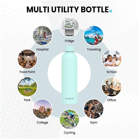 Stainless Steel Insulated Water Bottle 24 Hours Hot and Cold Leak-Proo ...