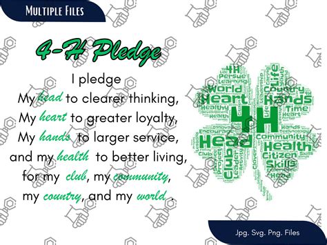 4-H Pledge SVG. PNG. JPG. - Etsy