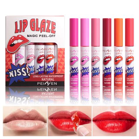 Amazon.com : 6 Colors Peel Off Lip Stain Lip Tint,Waterproof Long-Lasting Tear-off Lip Gloss ...