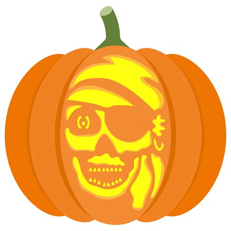 Pirate Skull Pumpkin Stencil | Free Printable Papercraft Templates