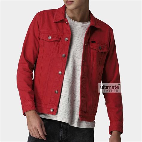 Get Mens Cotton Jacket | Mens Red Jackets Sale - Ultimate Leather