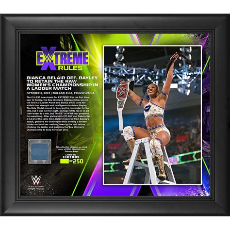 Bianca Belair Framed 15" x 17" 2022 Extreme Rules Collage with a Piece ...