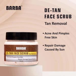 BARBA De-Tan Face Scrub Tan Removal Acne & Pimple Free Skin Scrub ...