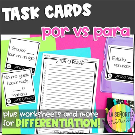 POR vs. PARA in Spanish- Learn and PRACTICE - Worksheets Library