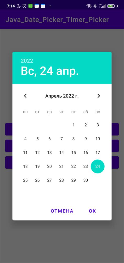 Date Picker in Java 的图像结果