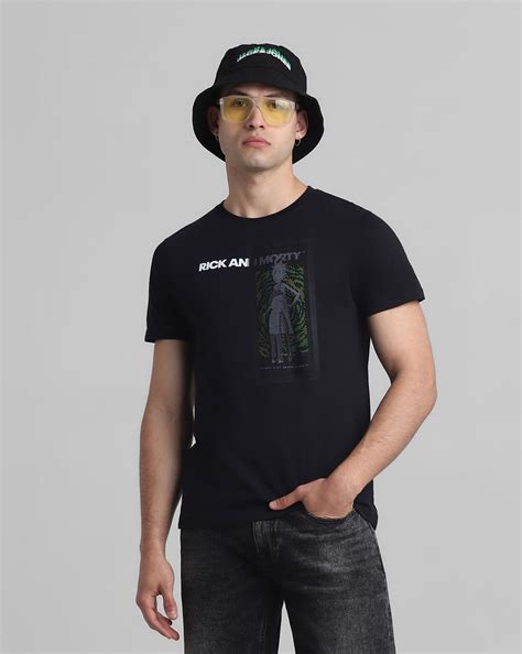 RICK & MORTY Black Graphic Print T-shirt