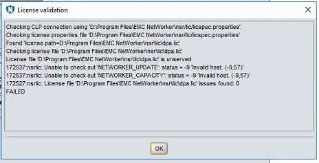 Dell NetWorker: Unable to check out 'NETWORKER_UPDATE': status - -9 ...