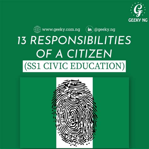 13 Responsibilities Of A Citizen (SS1 Civic Education) | Geeky Nigeria