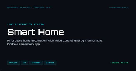 Smart Home — IoT Home Automation | Sundeep Dayalan