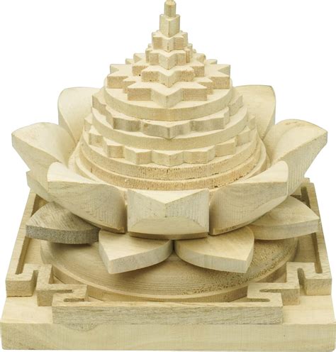 Buy KESAR ZEMS Wooden Stand Lotus Shape for Meru Shri Yantra, Gold Idol ...
