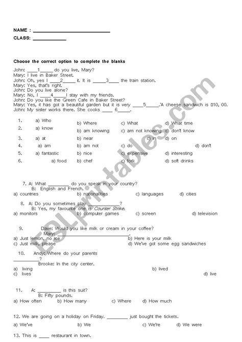 Image result for English Test Level Free Printable