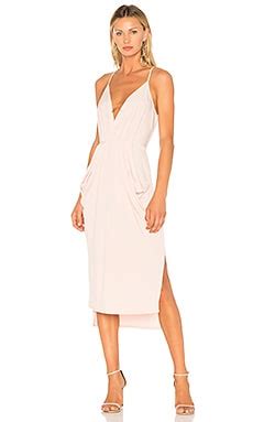 BCBGeneration Midi Faux Wrap Dress In Rose Smoke in Rose Smoke | REVOLVE