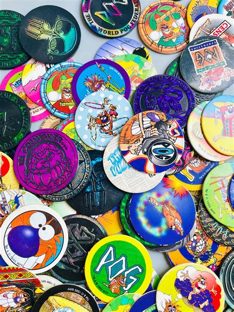 90's Pogs, Vintage Pogs Lucky Dip With SLAMMERS, 90's World Tour Pog ...