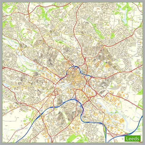 Leeds City Centre Street Map | I Love Maps